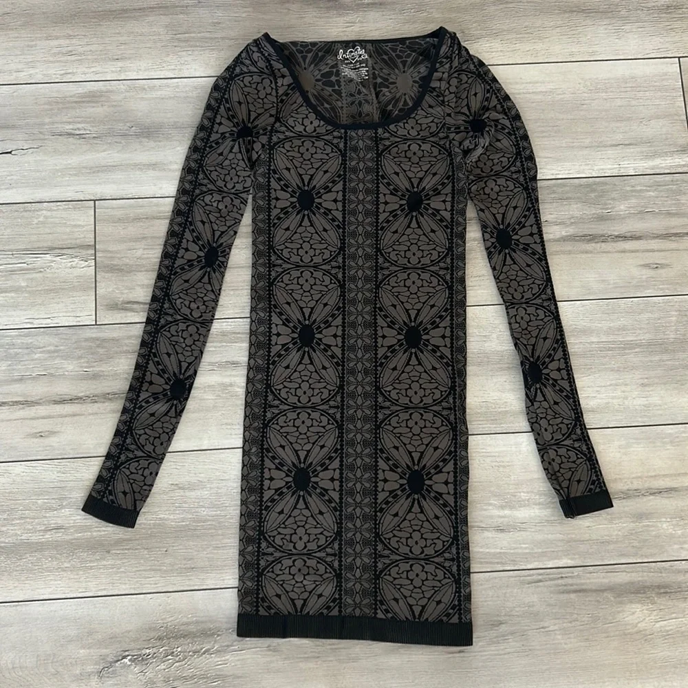 Free People bodycon fitted long sleeve mini dress size XS